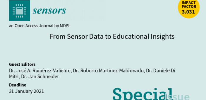 New Pub: special issue “From Sensor Data to Educational Insights”